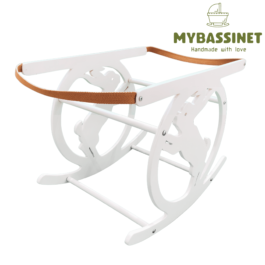Pinkunn Moses Basket Stand Rocking Moses Basket Rocker Stand Adjustable  Wooden Bassinet Stand with Wheels for Newborn Baby Cradles, Baby Basket is  Not