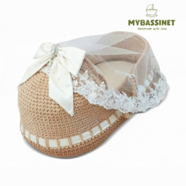 MYBASSINET: Baby Moses Basket with round Hood and Tulle