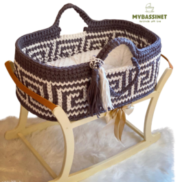 MYBASSINET Premium VERSACE Designed Stylish Baby Moses Basket : Enhance Baby Shower Photos 27.5″x13.7″x9.8″
