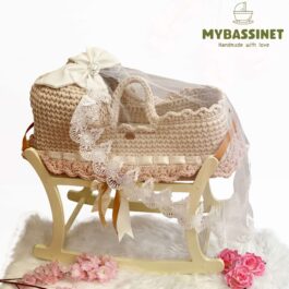 Deluxe Bassinet for Newborn |Very Special design Baby Moses Basket with Tulle| Baby shower gift